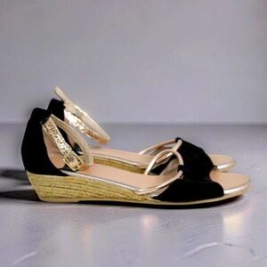 Gaimo Novita Black Suede and Rose Gold Suede Espadrilles NWT Size 41